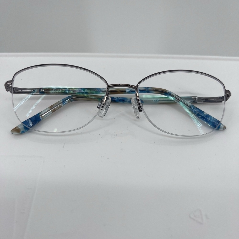 Elle Eyeglasses, Frames Only, EL 13472 BR, 52-17-135, Metal/Plastic, Copper/Blue